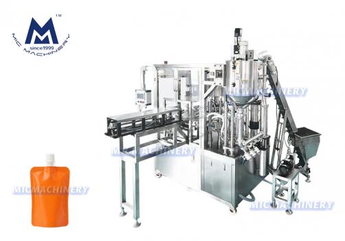 MIC Three Head Spout Pouch Packing and Locking Machine (Heating and Stirring Type 40-70 bags/min)