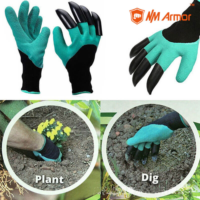 Latex foam glove green claw garden gloves-NM1355F-GN