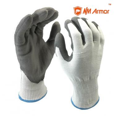 EN388:4X42B  White PU Dipping Palm Cut-Proof Safety Gloves-DY110-PU-W