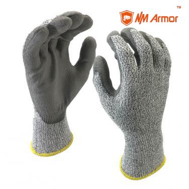 EN388:4X42C Grey Cut-Resistant Anti Abrasion Safety Work Glove-DY110-PU-H