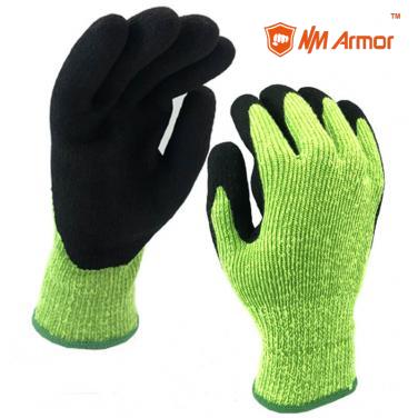 Double Lining Knitting Nitrile Coated Cut Resistant Winter Working Gloves-DY007S