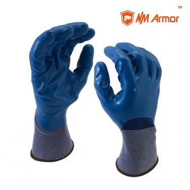 18 Gauge Nylon Liner Full Coated Blue Nitrile Gloves Super Thin Like Your Second Skin-NY1859-NV/B