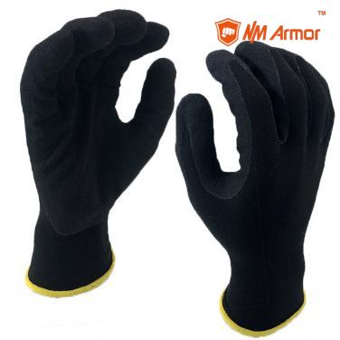 EN388:4121X Sandy Nitrile Coating Palm Nylon Work Glove-NY1350S-BLK