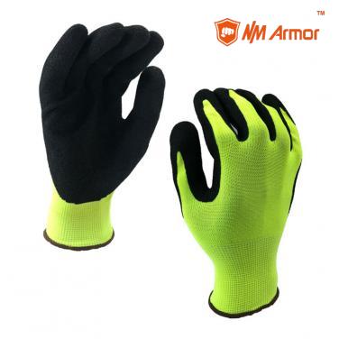 EN388:4121X Sandy Nitrile Coating Palm Nylon Work Glove-NY1350S-HY/BLK