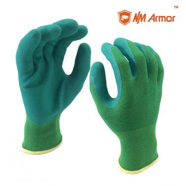 EN388:2131X Green Foam Latex Gloves Garden gloves-NM1350F-GN