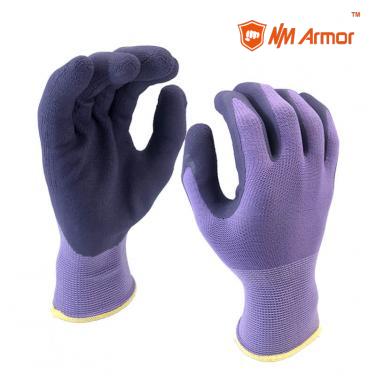 EN388:2131X Purple Foam Latex Gloves Garden gloves-NM1350F-PP