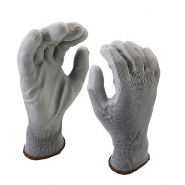 EN388 3121X 13 Gauge Polyester Knitted Liner PU Palm Coated Work Gloves-PU1350P-DG
