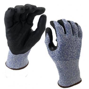 EN388:4X42C Anti Cut Liner Coated High-Tech Foam Nitrile Work Max Flex Gloves - DY1350FRB-B/BLK