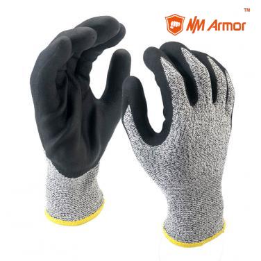 EN388:4X43C Black Foam Nitrile Coated Anti Slip and Cut Resistant Max Flex Gloves- DY1350FRB-BLK