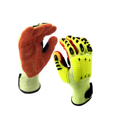 EN388:4544EP Hand Work Cotton Palm Anti Cut Resistant Mechanical Winter Safety Hand-DY1350AC-A7