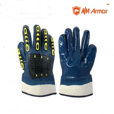 Oil resistant Bule NBR working gloves impact resistant tpr gloves-NBR4530-AC