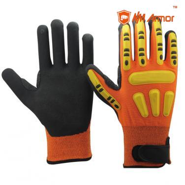 EN388:4544EP Orange safety hand gloves impact work gloves-DY1350AC-OR/BLK