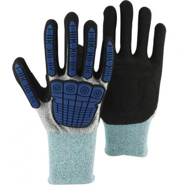 Super strong liner blue anti slip anti cut impact gloves-DY1350-GR/BLK