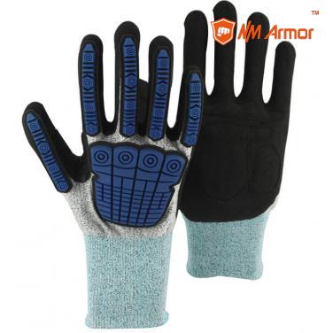 Super strong liner blue anti slip anti cut impact gloves-DY1350-GR/BLK