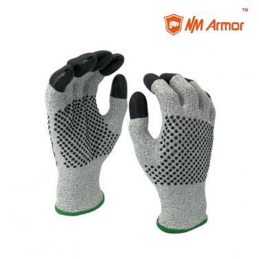 Anti slip black nitrile glove nitrile dots work HPPE cut proof resistant gloves-DY1310FD
