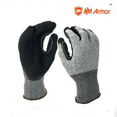 Anti-cut sandy finish nitrile working gloves HPPE cut resistant gloves-DY1350S-KR
