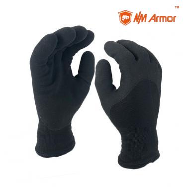 Black sandy finish nitrile gloves NBR gloves winter-NBR1355DS-BLK