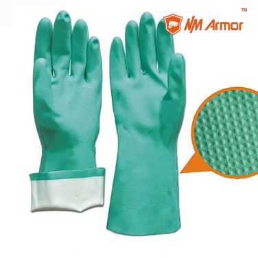 EN388:3101X Green nitrile coated chemical resistant gloves nitrile gloves food grade-US11205