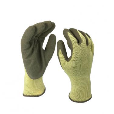 EN388:2016:2142X Latex Dipping Polycotton Construction Gloves -NM10902-Y/GR