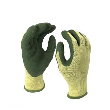 EN388:2142X Latex Dipping Polycotton Construction Gloves -NM10902-Y/GN