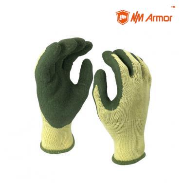 EN388:2142X Latex Dipping Polycotton Construction Gloves -NM10902-Y/GN