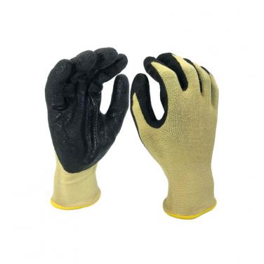 ANSI CUT 2  hand protection aramid nitrile oil grip gloves aramid cut resistance glove-KV1350-FRB
