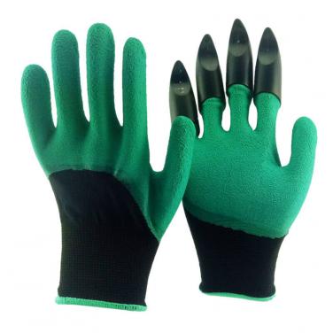 Latex foam glove green claw garden gloves-NM1355F-GN