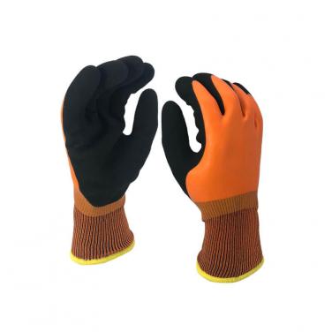 Orange rubber work gloves latex grips personalized winter gloves-NM1359DDC-OR/BLK