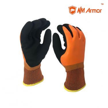 Orange rubber work gloves latex grips personalized winter gloves-NM1359DDC-OR/BLK