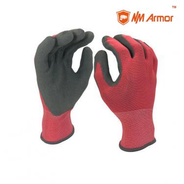 EN388: 2131X Pink hand gloves latex foam finished working gloves-NM1350F-PN/GR