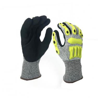 EN388:4544EP Anti shock cut resistant high impact safety resistant gloves - DY1350AC-HY/BLK