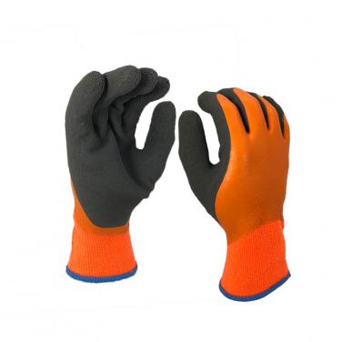 Warm winter work gloves latex grips design your own gloves-NM1359DF-OR/BLK