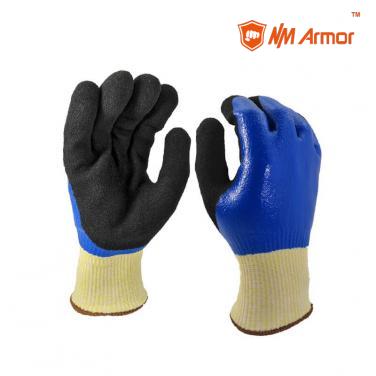 Double color nitirle sandy gloves en 388 nitrile anti cut gloves for handling glass- DY1359DCN