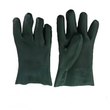 PVC double dipped glove pvc sandy chemical protective gloves- DPVC7560-GN