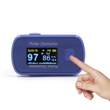 Finger Pulse Oximeter Blood Oxygen Saturation Monitor with Pulse Rate Measurements and Pulse, Digital Reading Display BM1000E
