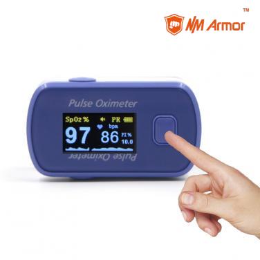 Finger Pulse Oximeter Blood Oxygen Saturation Monitor with Pulse Rate Measurements and Pulse, Digital Reading Display BM1000E