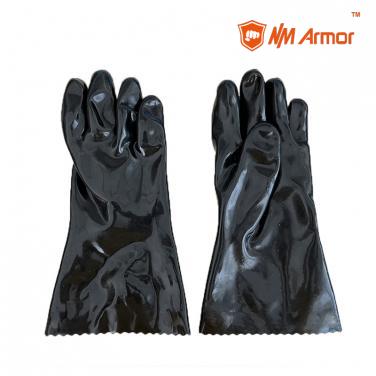 Insulated BBQ Gloves Heat Resistant Food Contact Heating Gloves Black PVC Gloves - BBQBLK