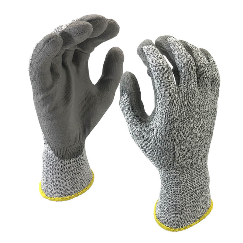 EN388:4X42C Grey Cut-Resistant Anti Abrasion Safety Work Glove-DY110-PU-H