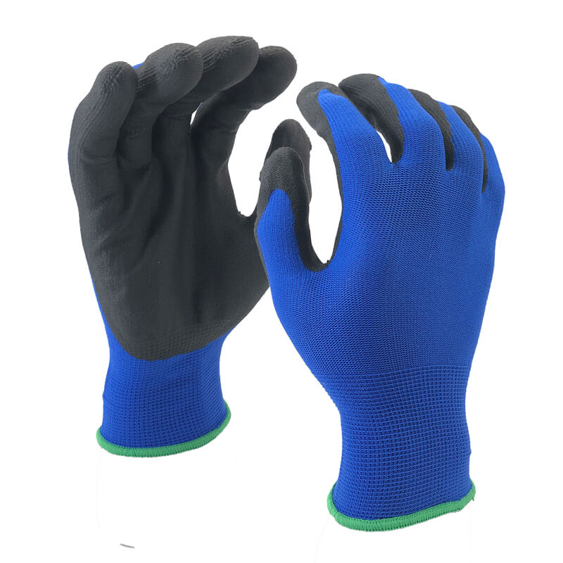 EN388:4121X High-Technology Foam Nitrile Coating Nylon Spandex Palm Max Flex Gloves-NY1350FRB-B/BLK