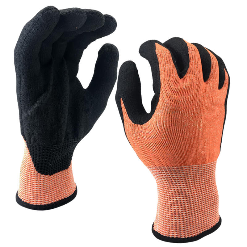 EN388:4X43C Water-Proof Seamless Knitted Coated High-Tech Foam Nitrile Foam Max Flex Gloves-DY1350FRB-OR