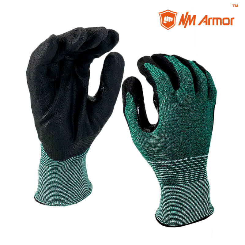 EN388:4442C Green Ultra Light Shell Cut 3 Crotch Protect Glove-DY1850F-GN/BLK