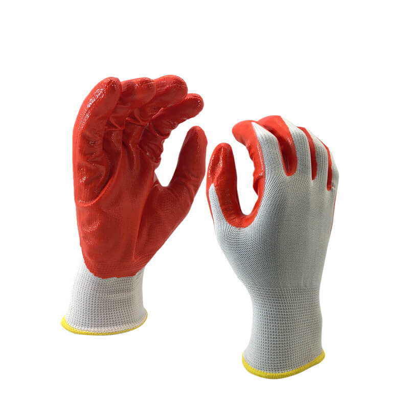 EN388:4121X 13 Gauge Nylon Knitted Nitrile Work Glove -NY1350-WR