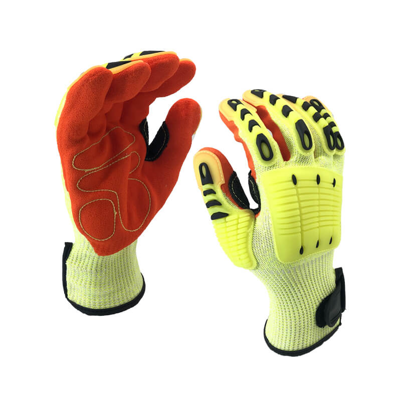 EN388:4544EP Hand Work Cotton Palm Anti Cut Resistant Mechanical Winter Safety Hand-DY1350AC-A7