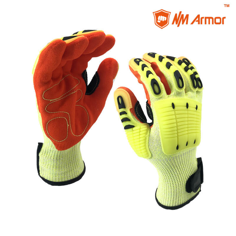 EN388:4544EP Hand Work Cotton Palm Anti Cut Resistant Mechanical Winter Safety Hand-DY1350AC-A7