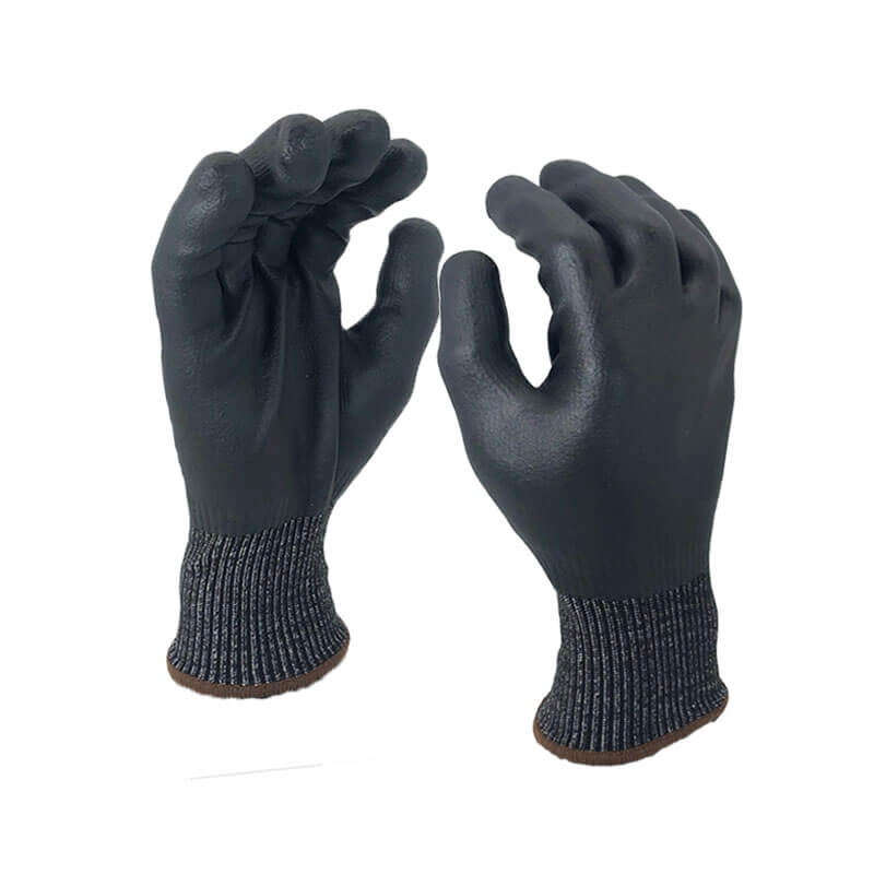 EN388:4X42C Black Foam Nitrile Coated Anti Slip and Cut Resistant Max Flex Gloves - DY1359FRB-BLK