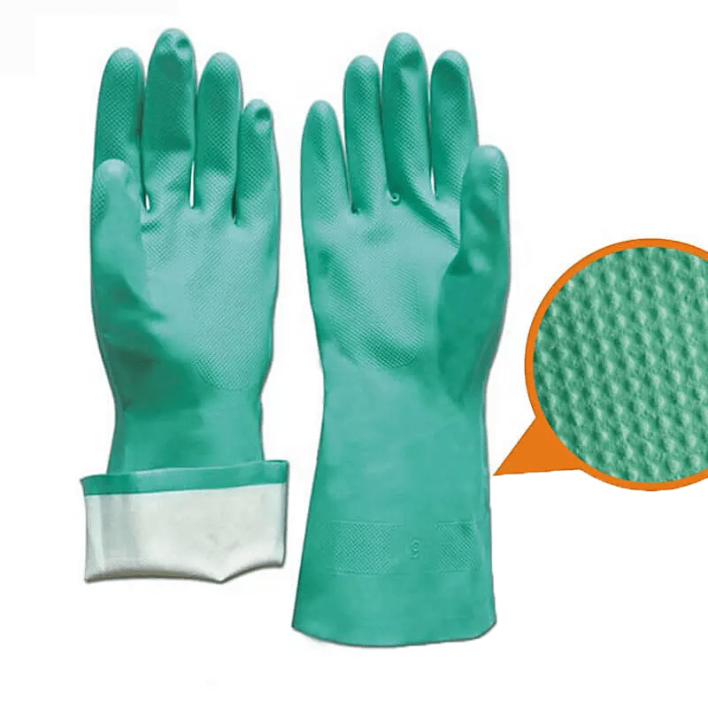 EN388:3101X Green nitrile coated chemical resistant gloves nitrile gloves food grade-US11205