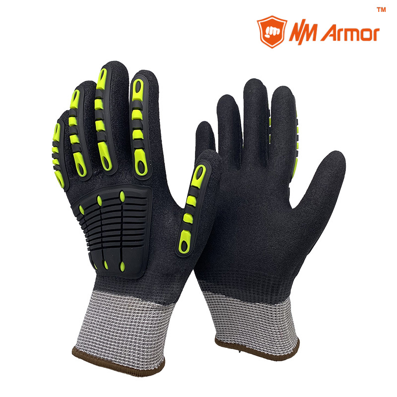 Anti Cut A5 Anti Impact Sandy Nitrile Coated Custom Construction Safety Gloves - DY1359DCAC