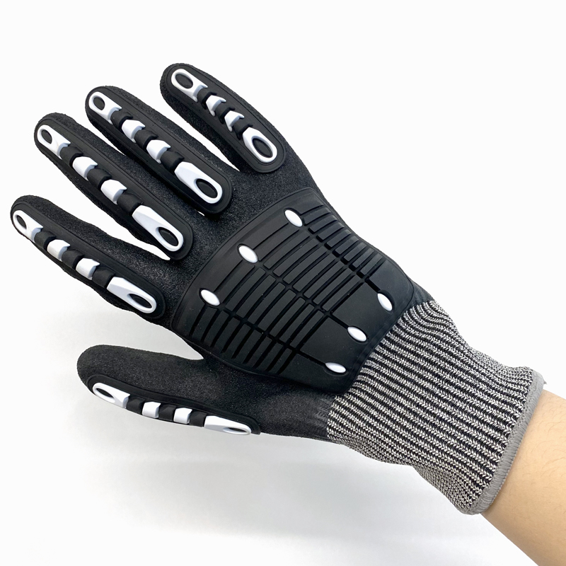 ANSI Cut 5 Impact Wholesale Double Coated Mechanic Nitrile Hand Glove- DY1359DCAC-W