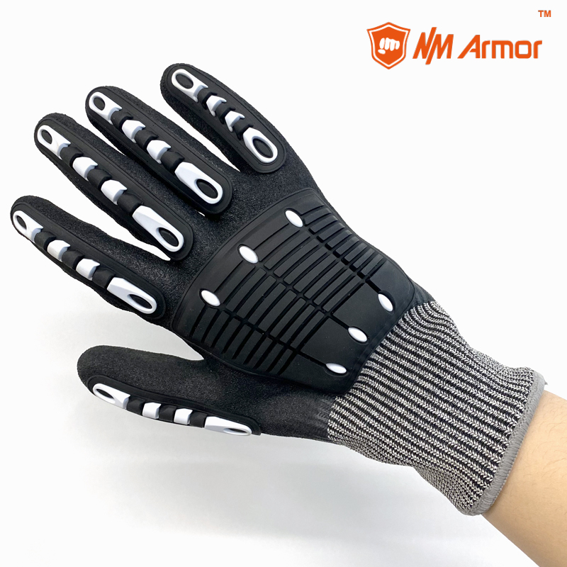 ANSI Cut 5 Impact Wholesale Double Coated Mechanic Nitrile Hand Glove- DY1359DCAC-W