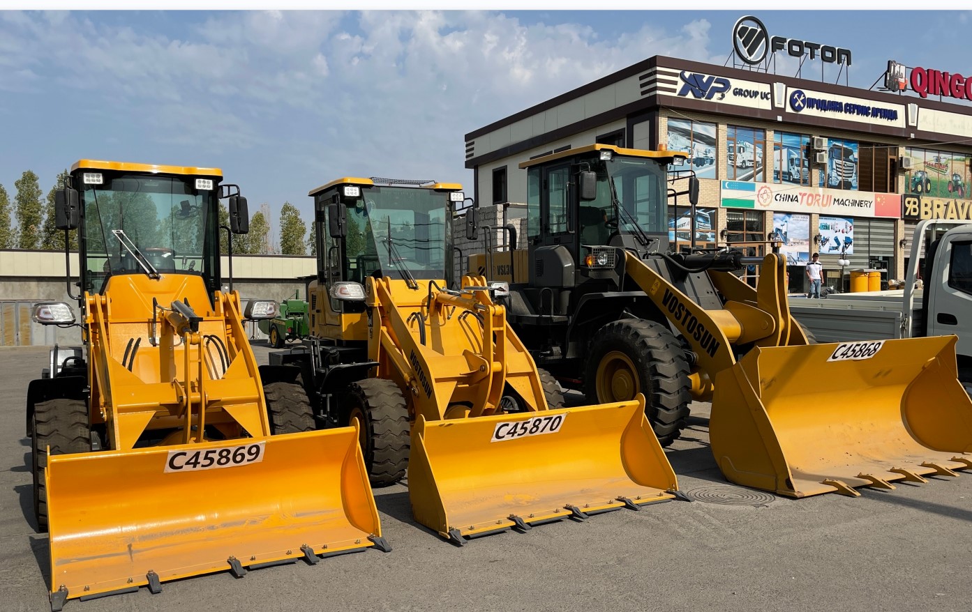 Wheel Loaders and Trucks are in stock in our oversea branch office